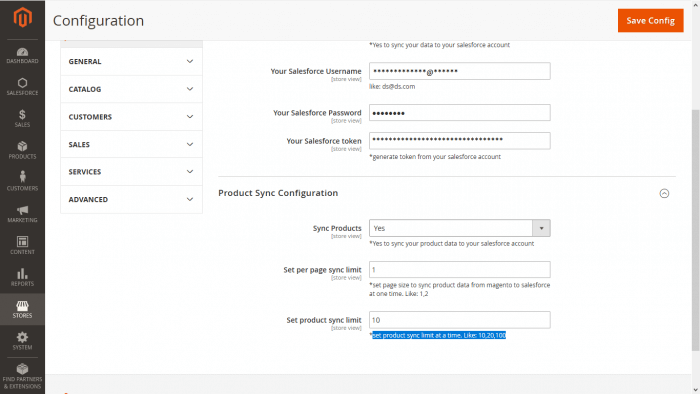 Product Sync Configuration